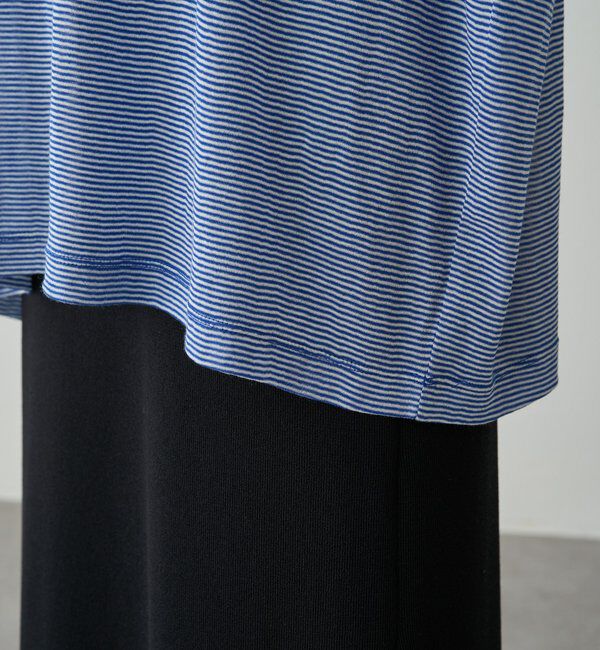  「ミジンボーダー袖口リブTシャツ」|Tシャツ・カットソー|