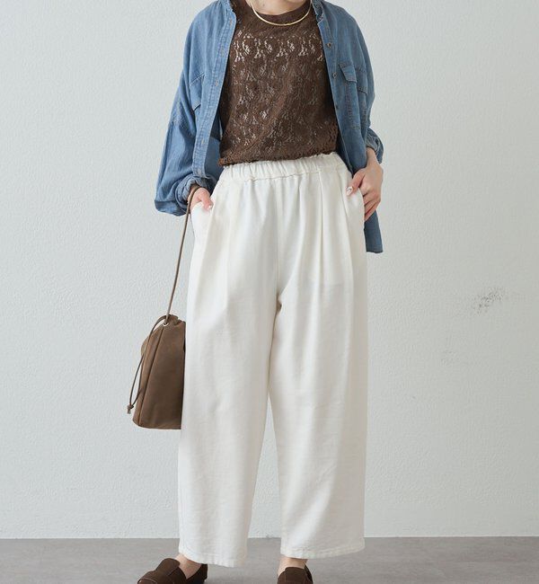  「ストレッチレースノースリーブTシャツ」|Tシャツ・カットソー|