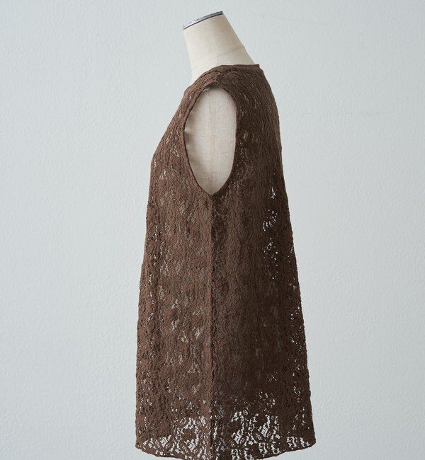  「ストレッチレースノースリーブTシャツ」|Tシャツ・カットソー|