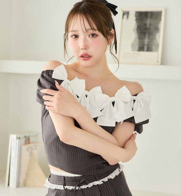  「【Black Ribbon Collection】ウエストフリルスラックス」|その他|