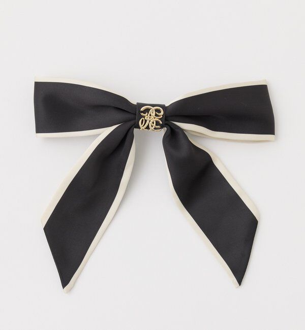  「【Eliane Collection】ロゴエンブレム付きスカーフバレッタ」|その他|ブラック