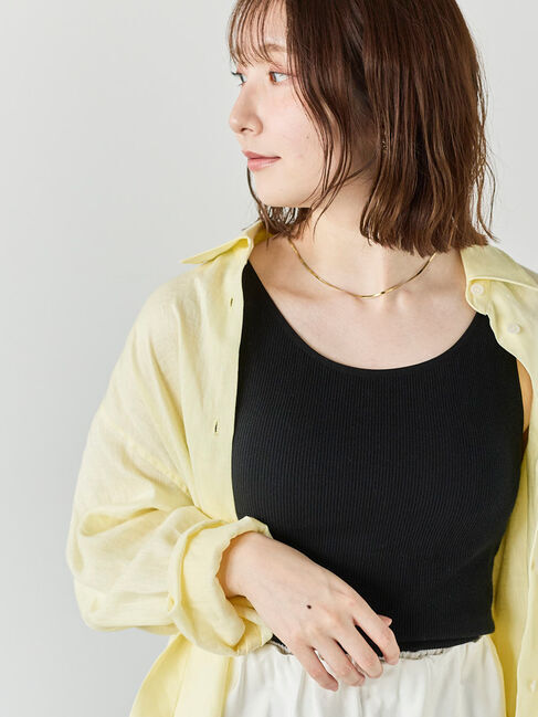 Te chichi「【接触冷感/抗菌防臭】カップ付きリブタンクトップカップ付きリブタンクトップ」|タンクトップ|ブラック