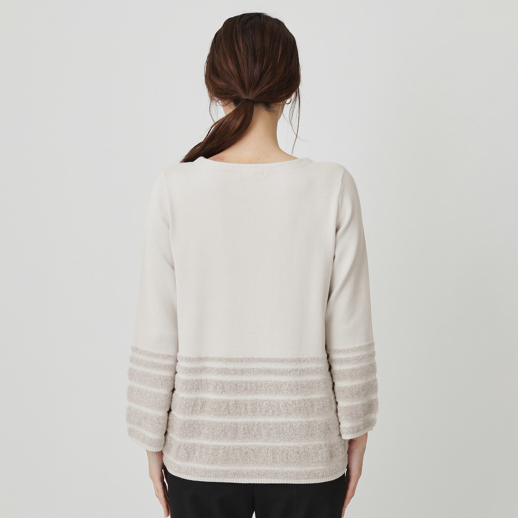 COUP DE CHANCE「【手洗い可】ラメフェザーデザイン ニットトップス」|ニット・セーター|