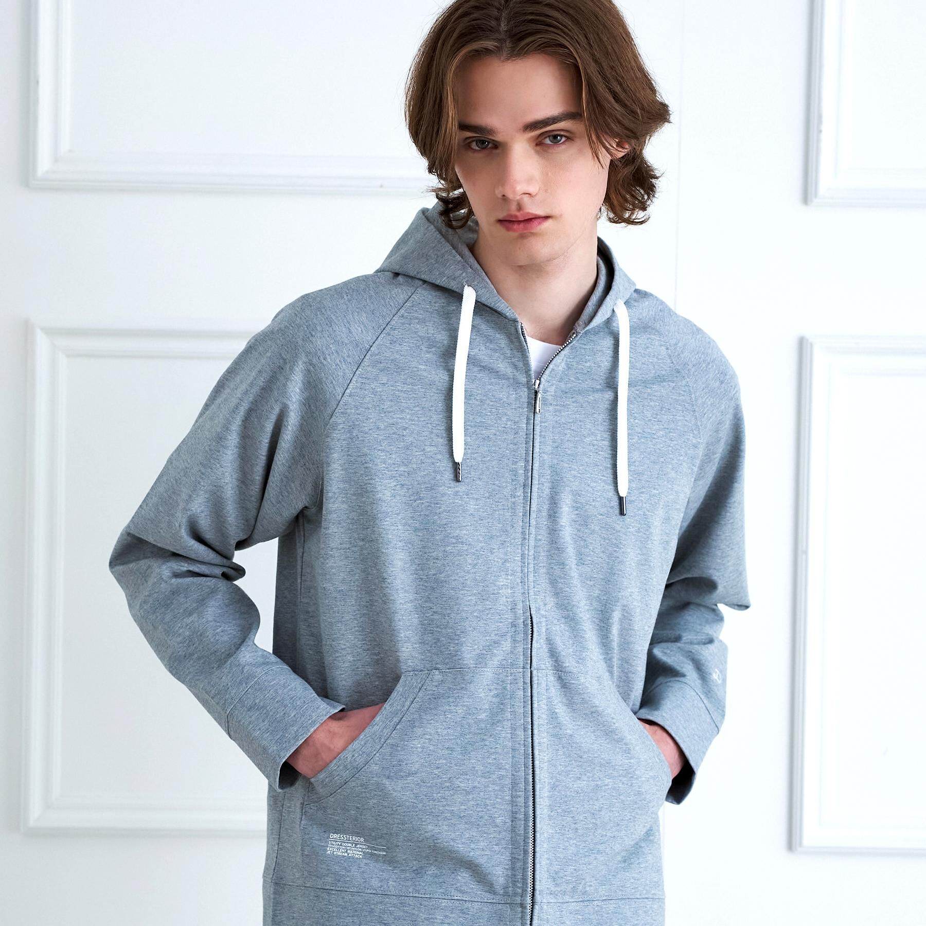 DRESSTERIOR「【接触冷感／セットアップ可】ドライタッチ ハイカウントジップアップパーカ」|パーカー|