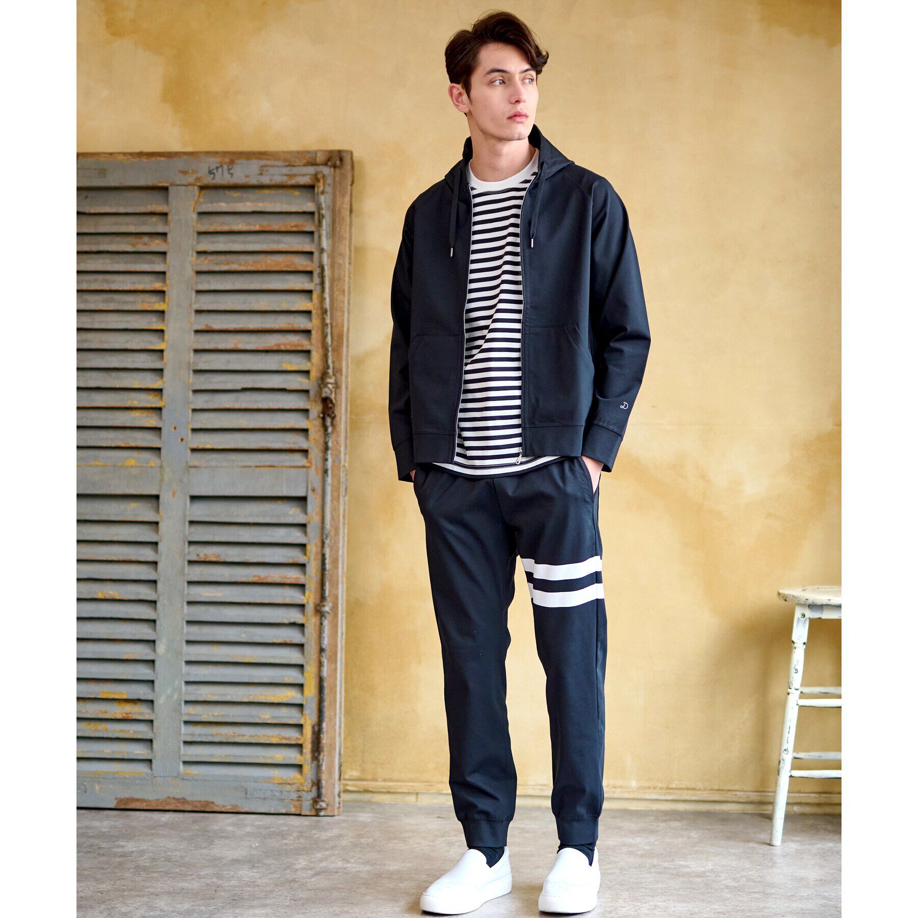 DRESSTERIOR「【接触冷感／セットアップ可】ドライタッチ ハイカウントジップアップパーカ」|パーカー|