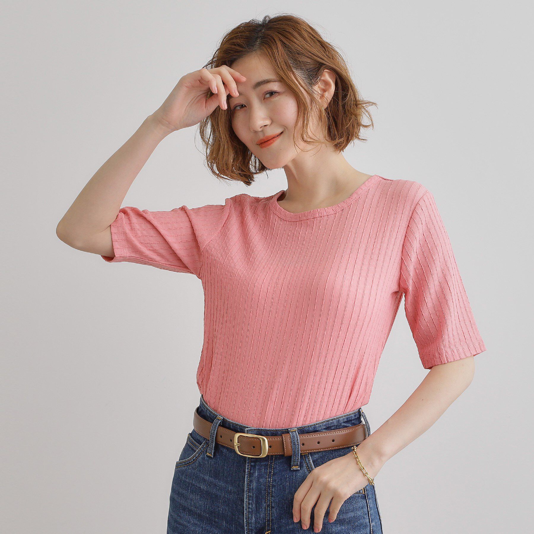 grove「ジャカードハーフスリーブプルオーバー」|Tシャツ・カットソー|