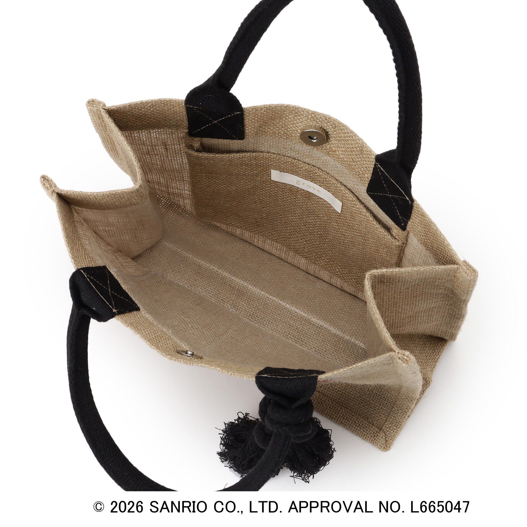 grove「【ハローキティ】ジュートタッセルトート」|トートバッグ|