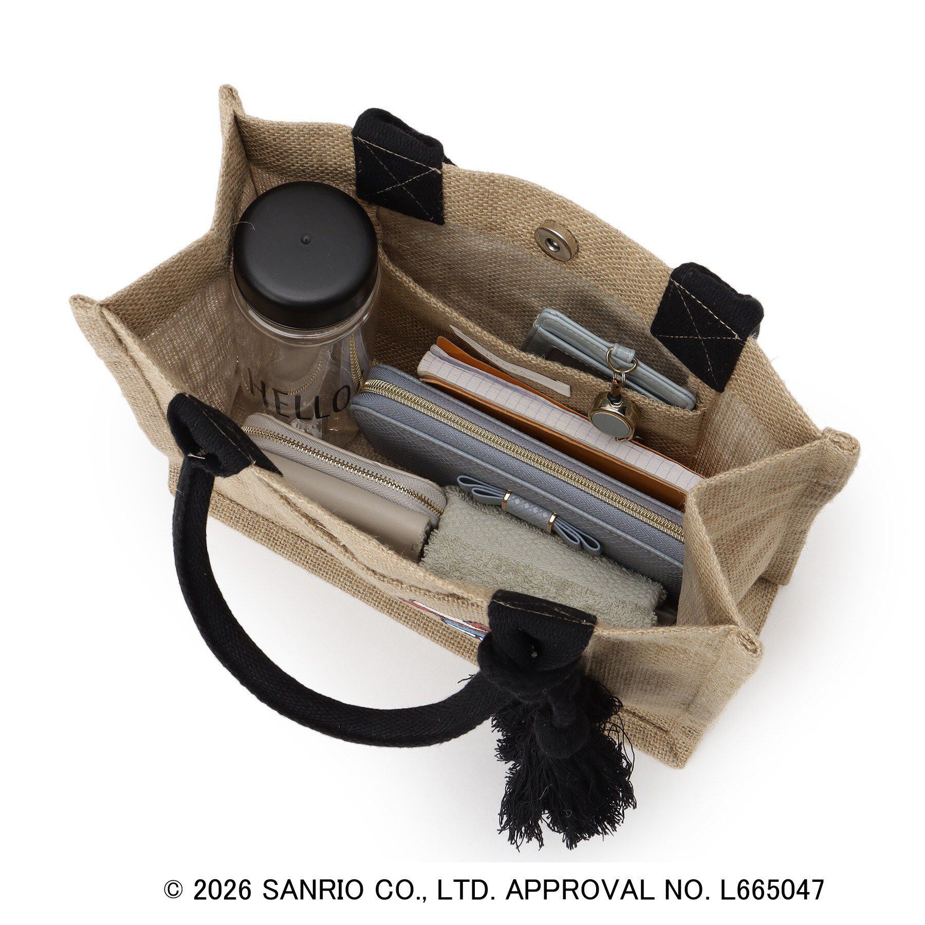 grove「【ハローキティ】ジュートタッセルトート」|トートバッグ|