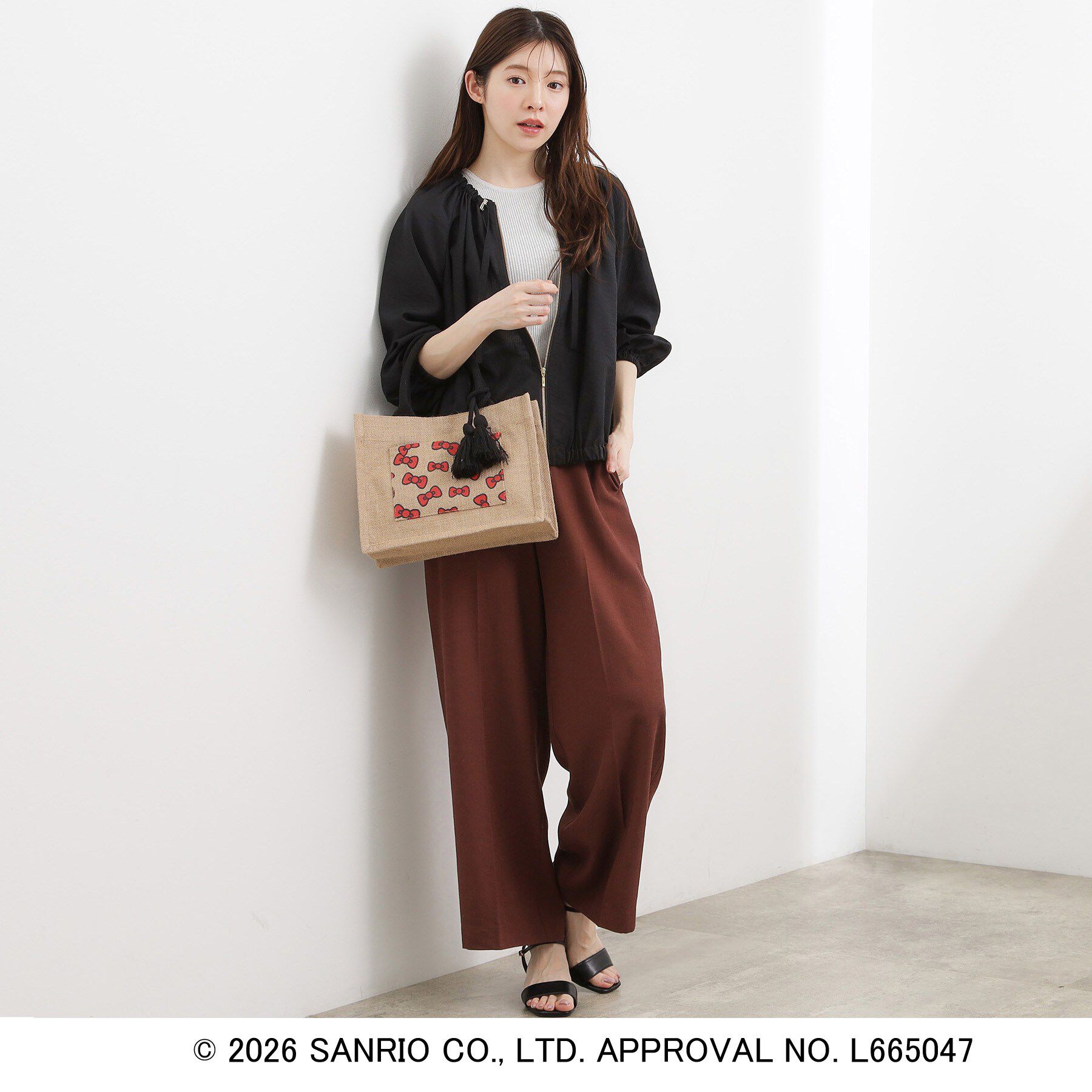 grove「【ハローキティ】ジュートタッセルトート」|トートバッグ|