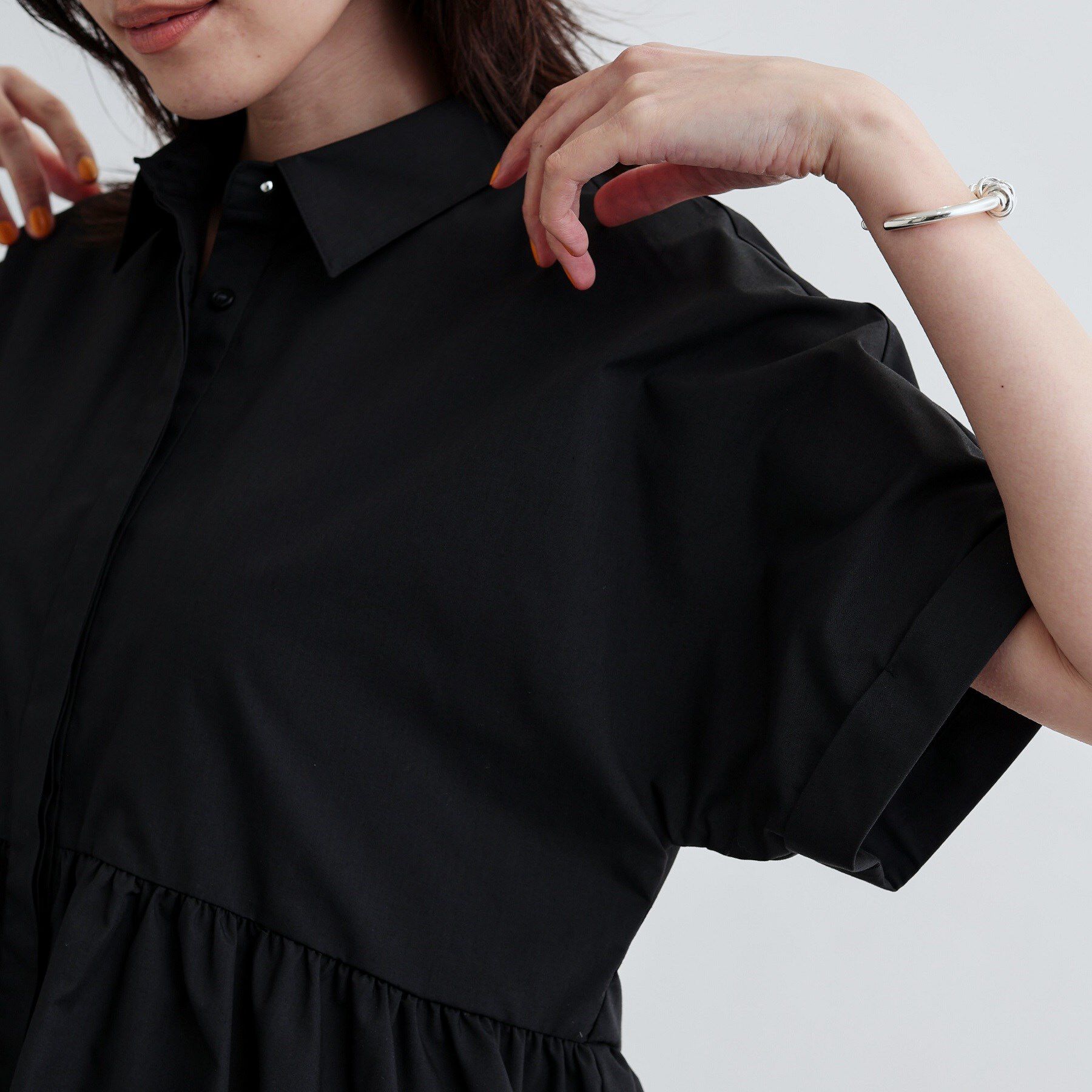 GALLEST「バルーンペプラムハーフ袖ブラウス」|シャツ・ブラウス|