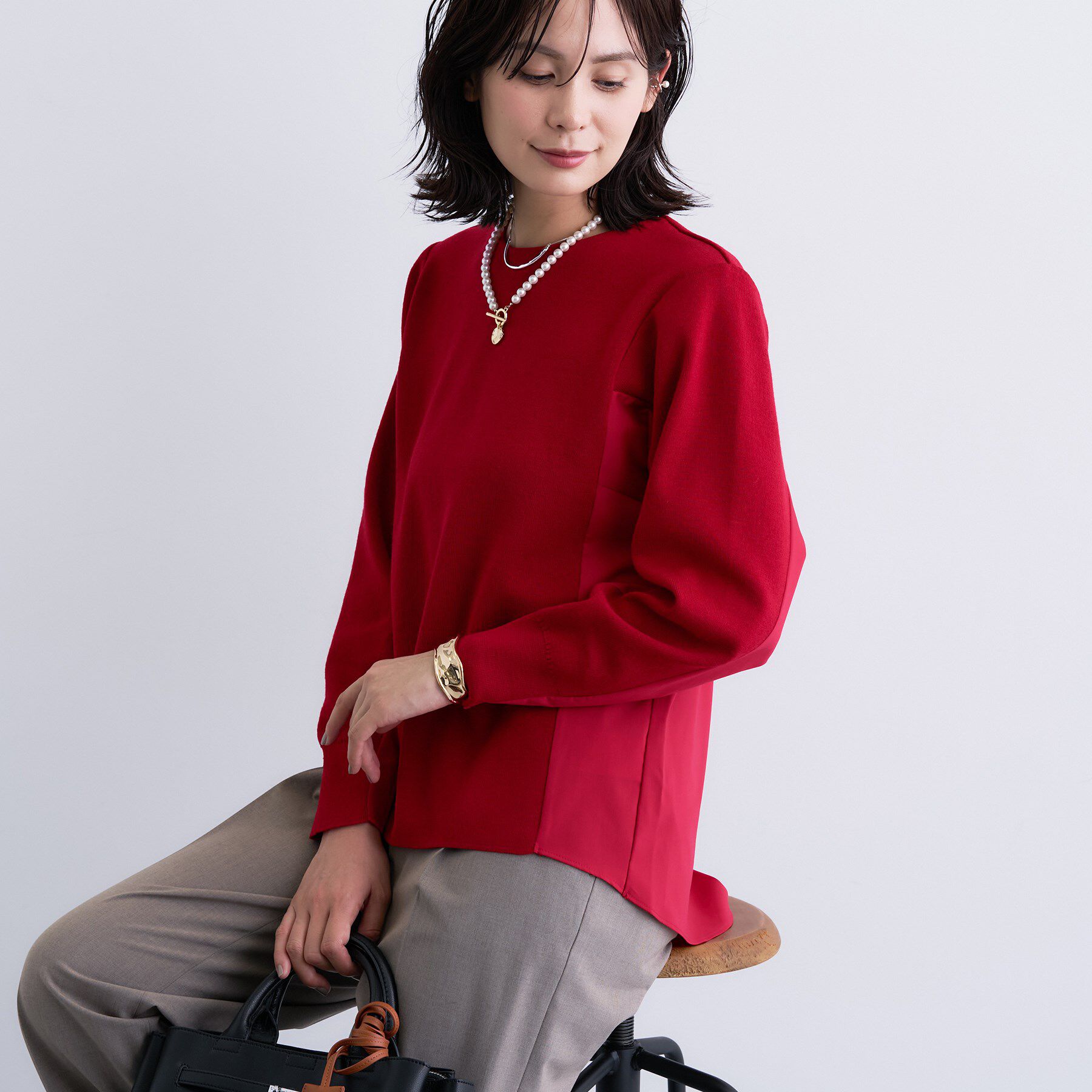 INDIVI「【洗える／選べる8色】トーンアップニット」|ニット・セーター|