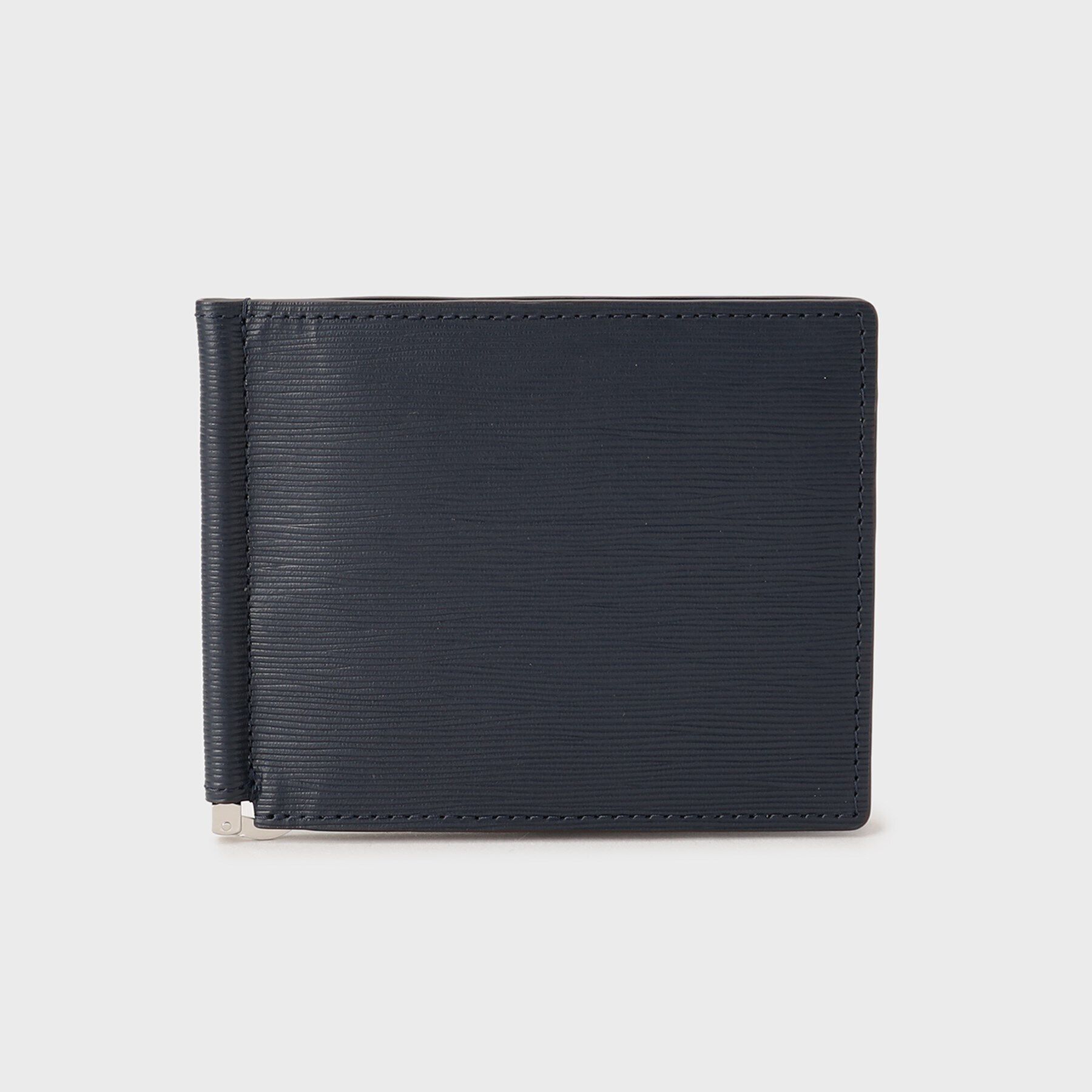 TAKEO KIKUCHI「【NEW レザーリップルシリーズ】マネークリップ付 サプレス ウォレット」|財布|ネイビー(094)