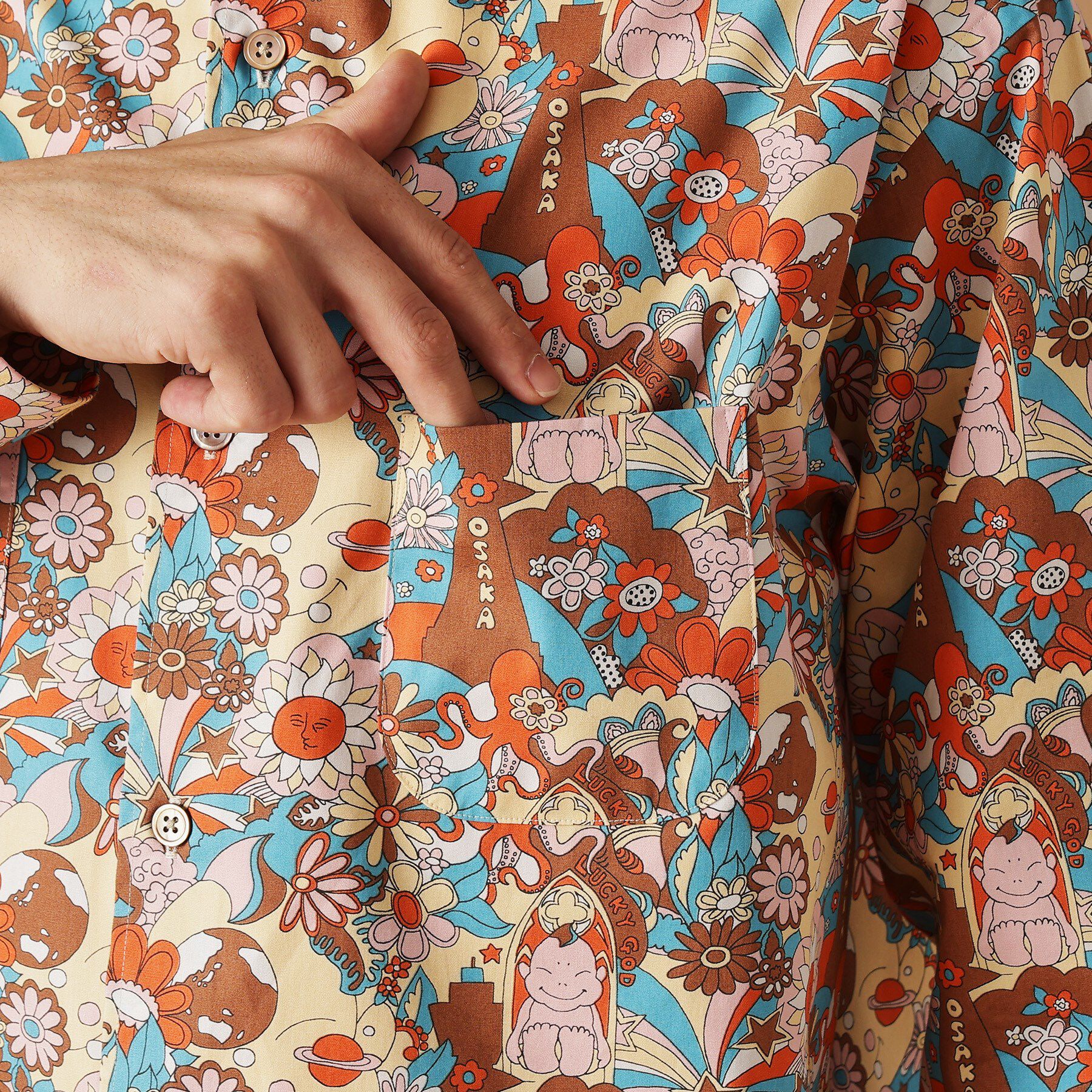 40CARATS&525「【Sサイズ～】ビリケンプリント 長袖シャツ」|シャツ・ブラウス|