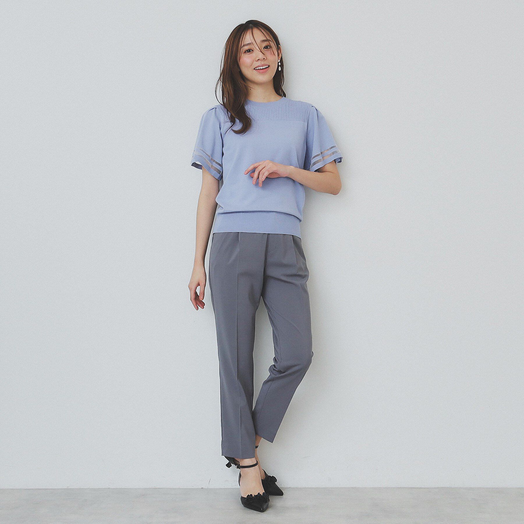 index「フレアスリーブニット/オーガニックコットン混【UV/洗濯機洗い可】」|ニット・セーター|