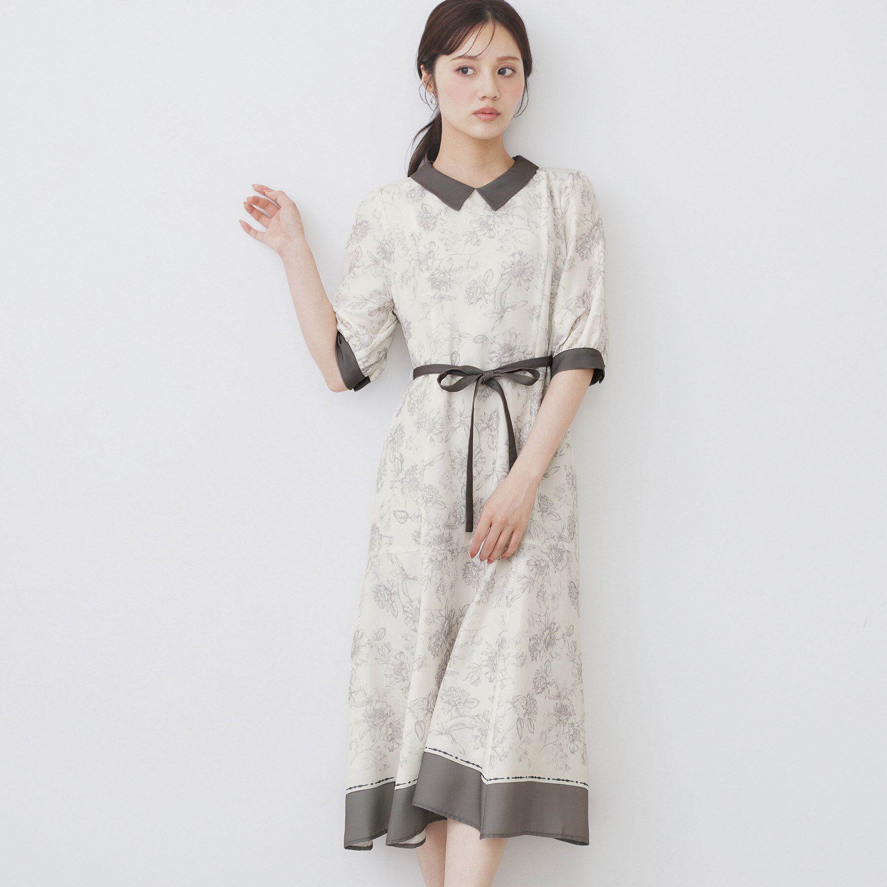 index「2WAY パネルフラワーバイカラーワンピース【洗濯機洗い可/イージーアイロン】」|ワンピース|