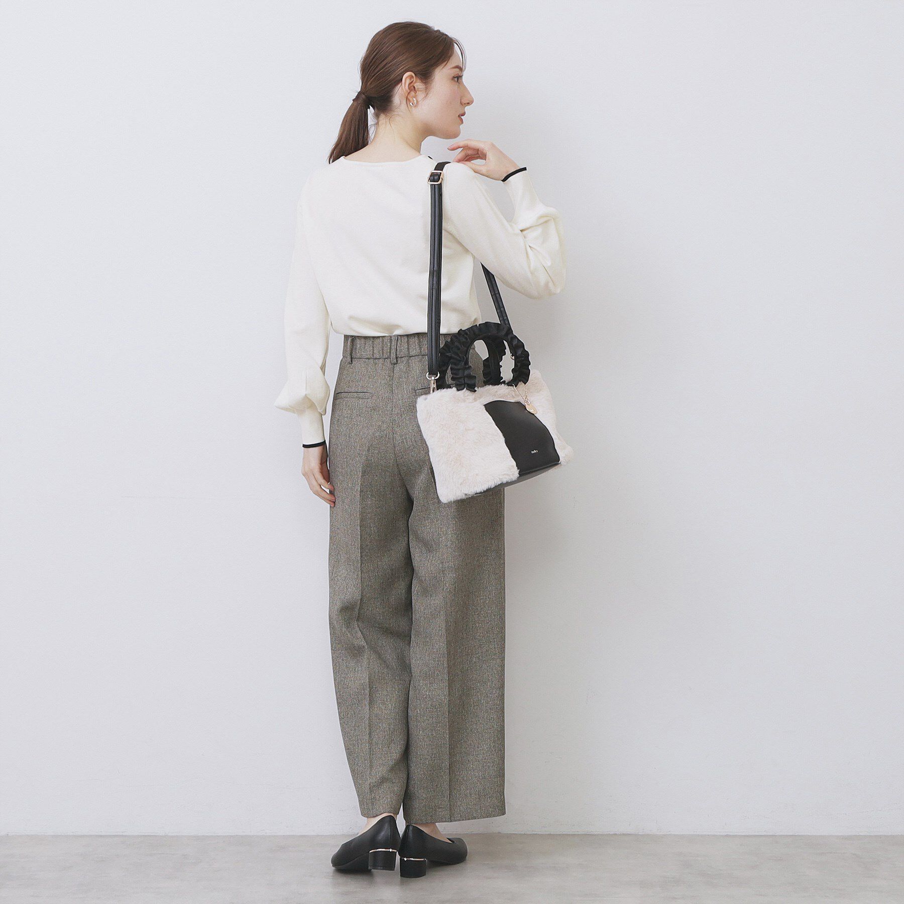 index「はしごリボンバイカラーニット【洗濯機OK】」|ニット・セーター|