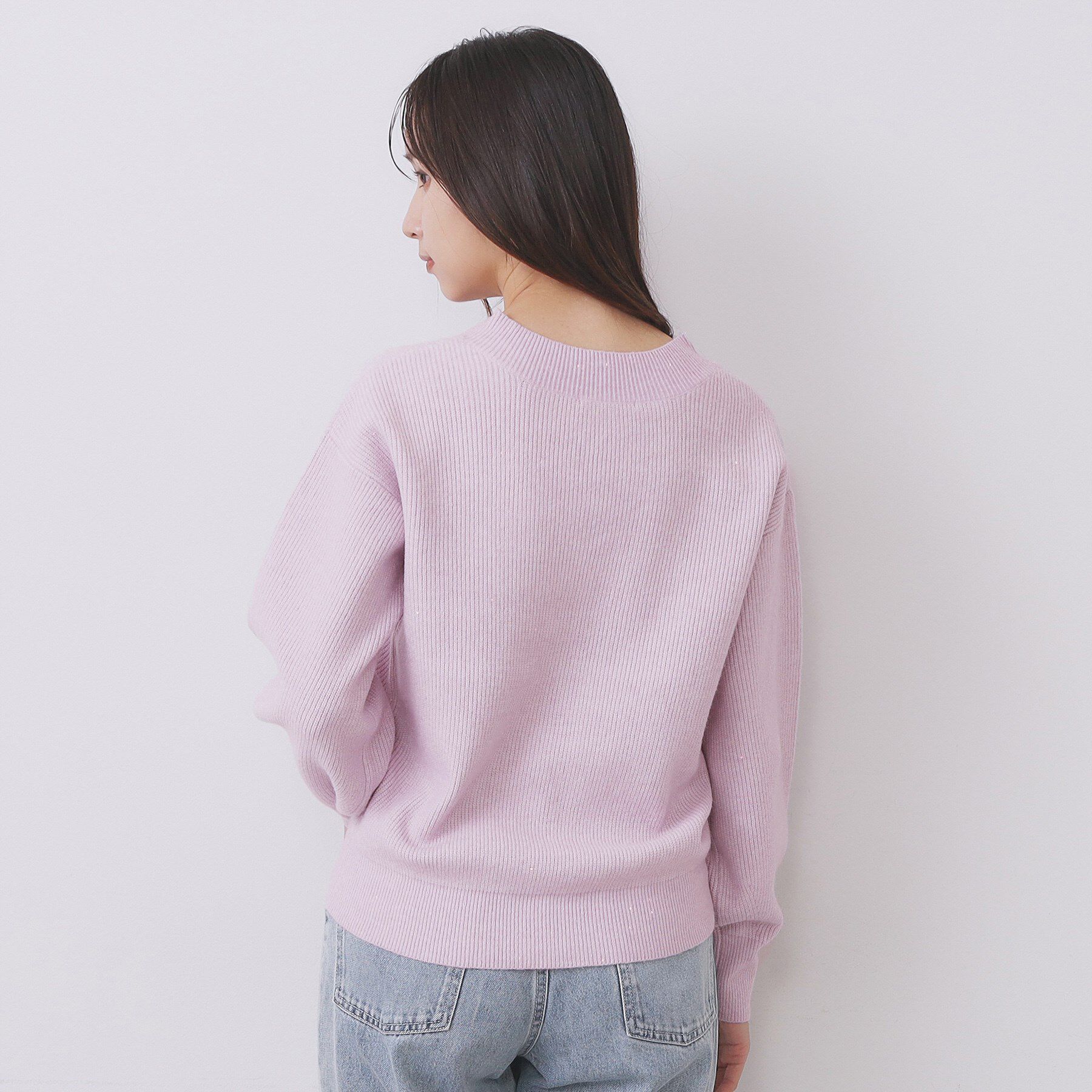 index「片畦Vネックボクシーパフニット【洗濯機OK】」|ニット・セーター|