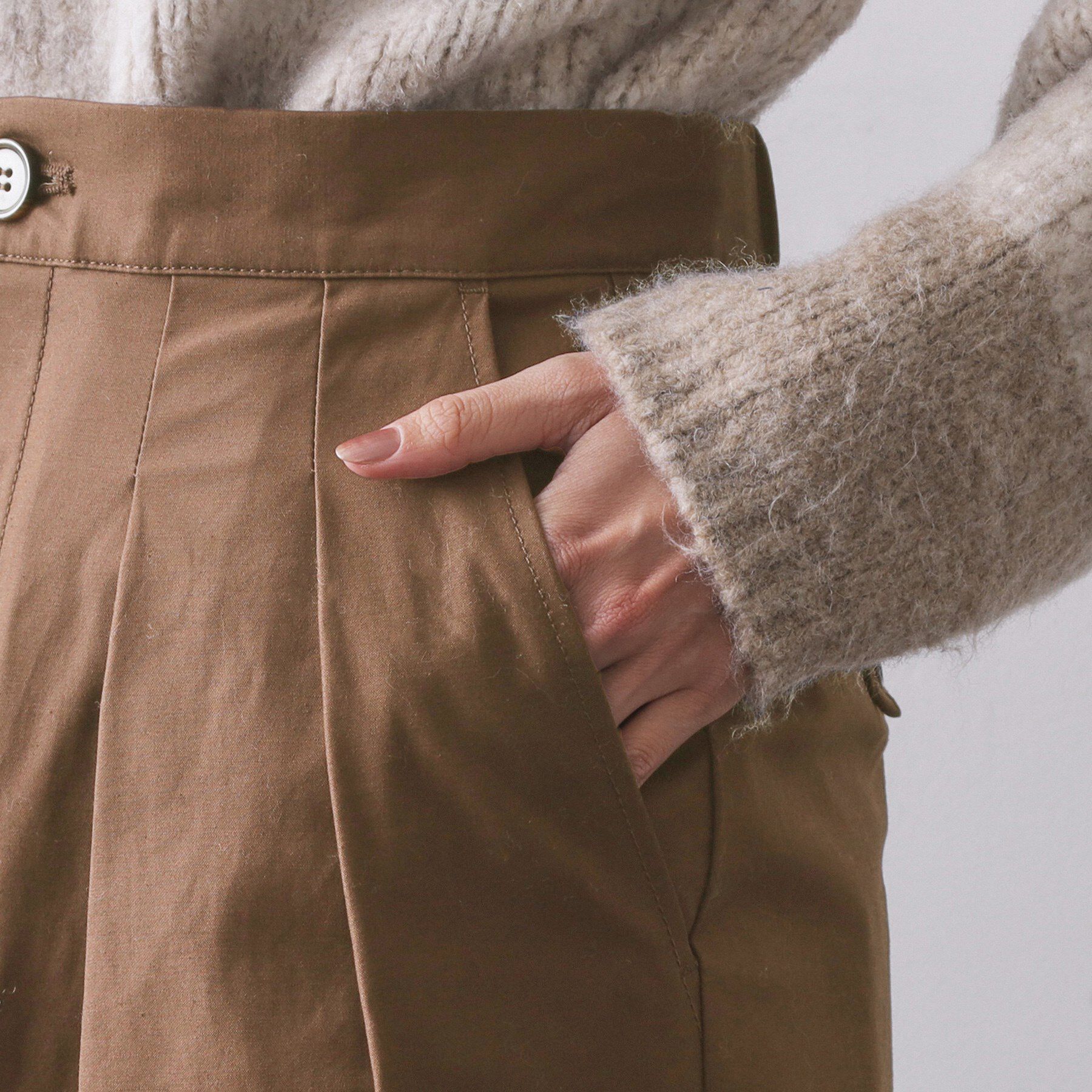 OPAQUE.CLIP「ストレッチタックナロースカート【洗濯機OK】」|スカート|