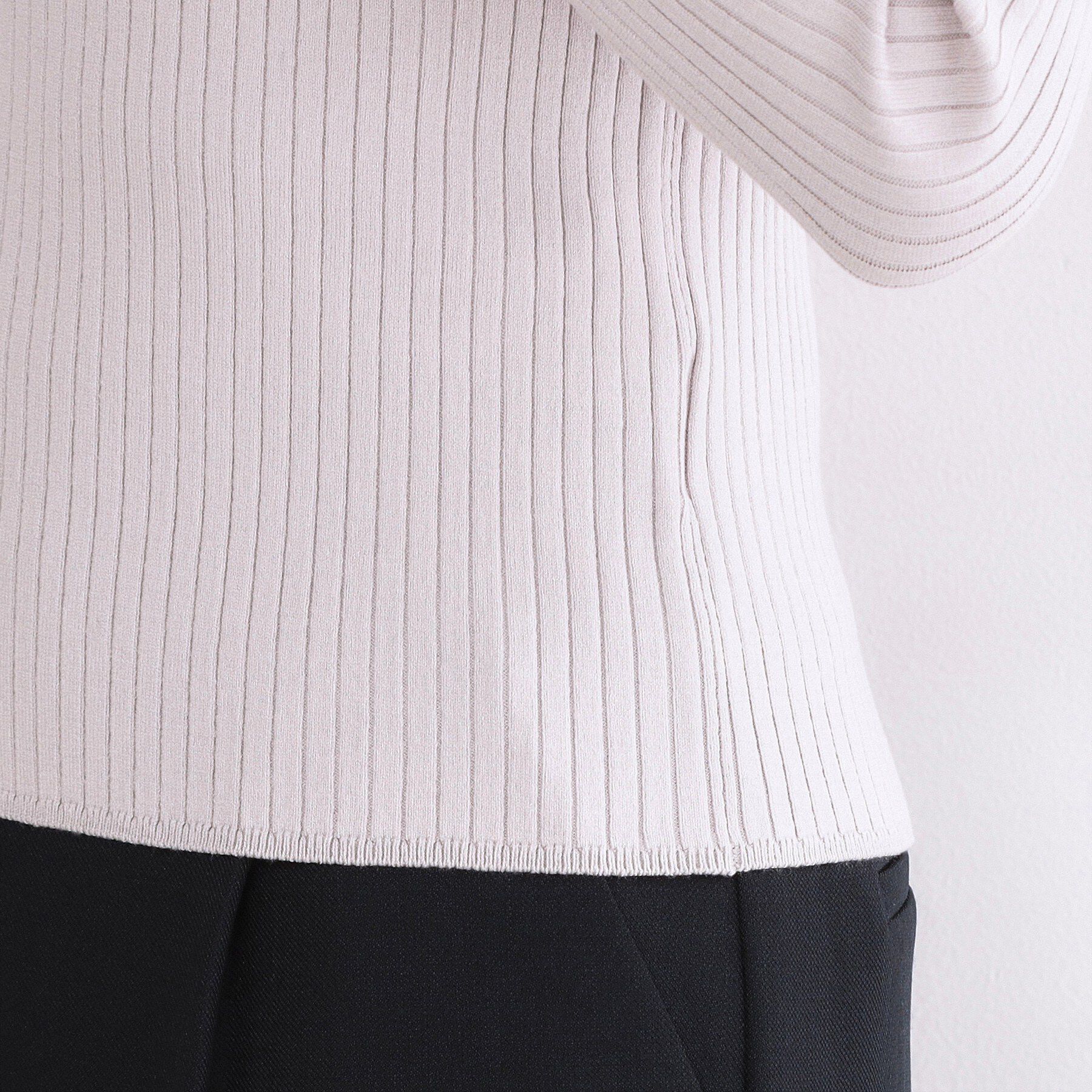 OPAQUE.CLIP「レイヤード風クルーネックリブニット【洗濯機OK】」|ニット・セーター|