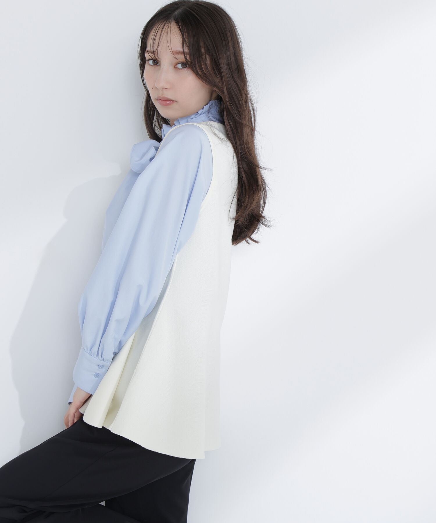  「ペプラムニットジレ」|ニット・セーター|