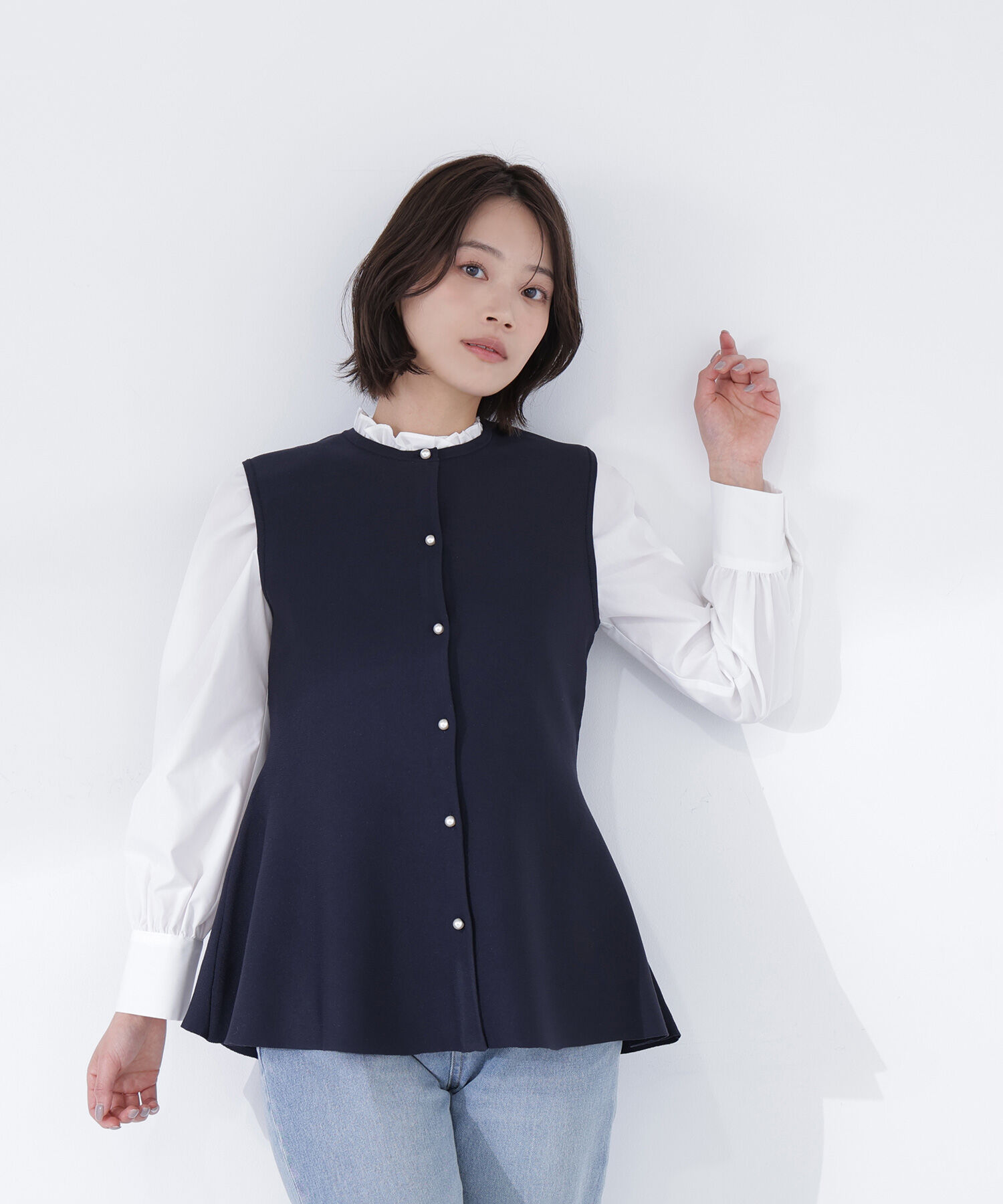  「ペプラムニットジレ」|ニット・セーター|