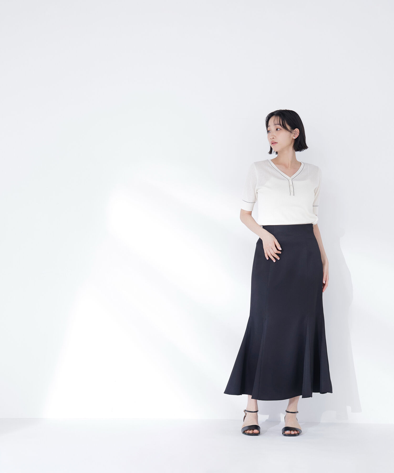  「フロントボタンステッチニット」|ニット・セーター|