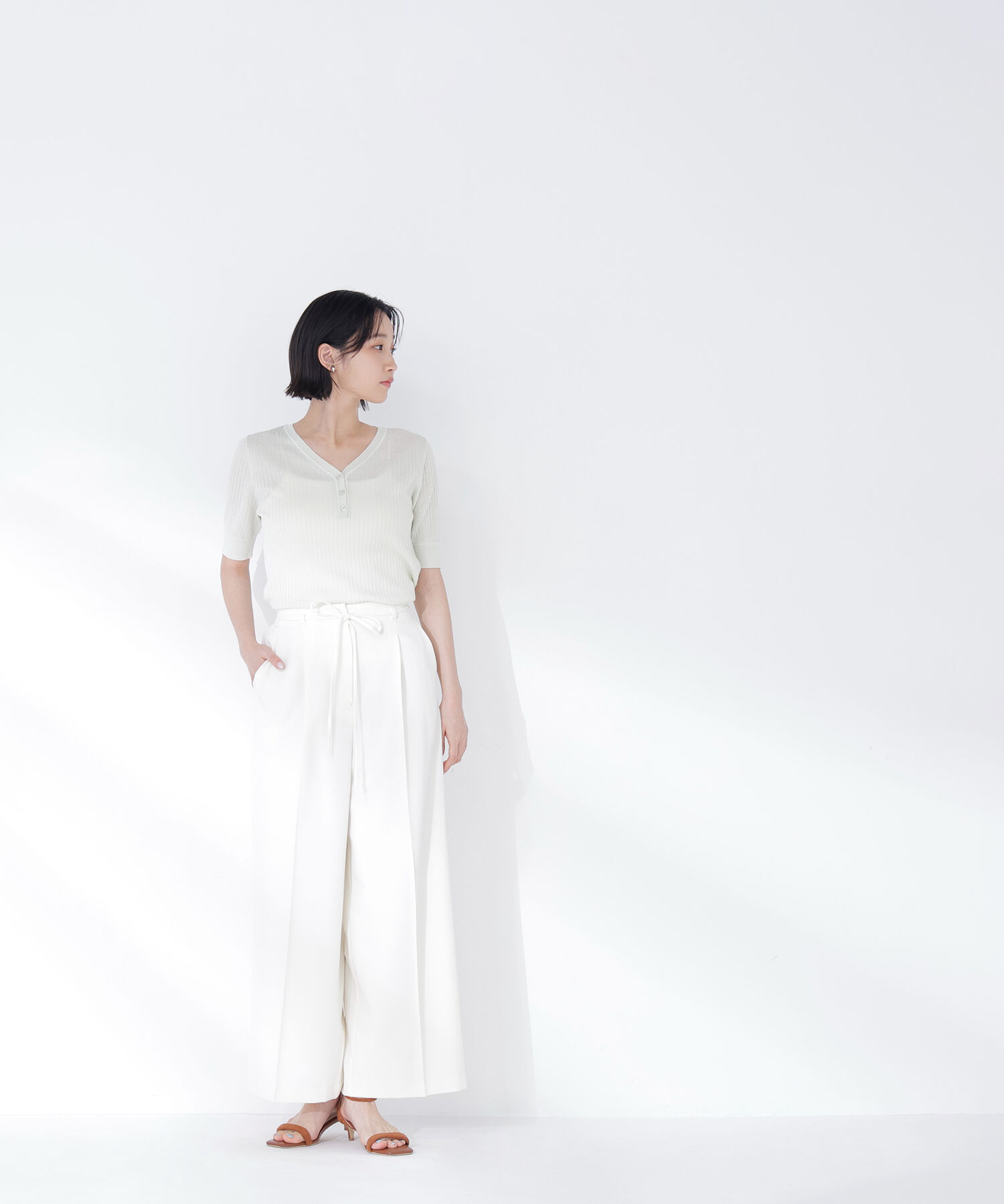  「フロントボタンステッチニット」|ニット・セーター|