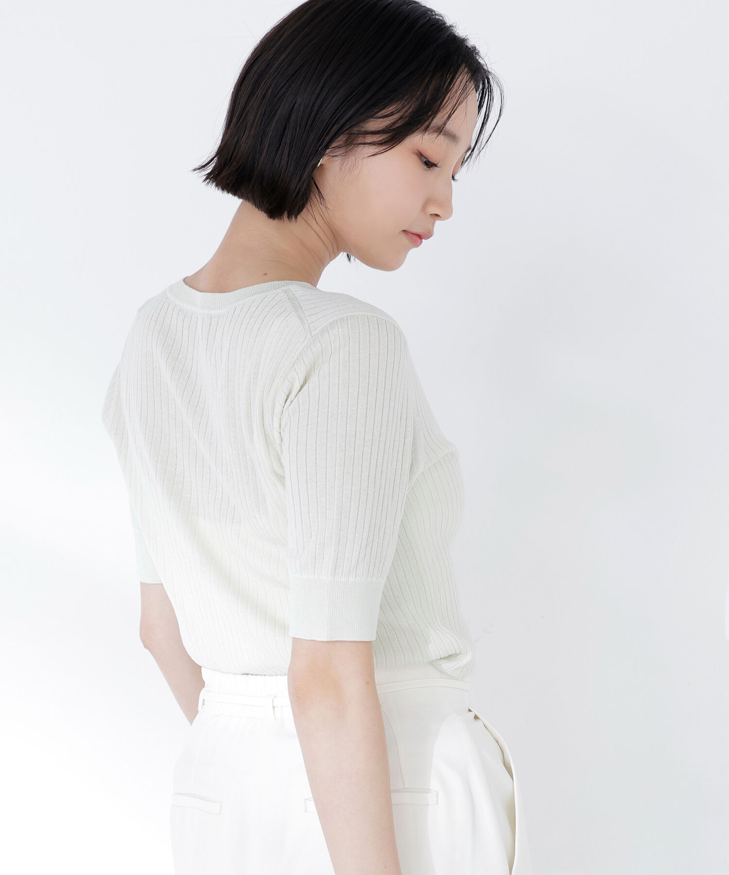  「フロントボタンステッチニット」|ニット・セーター|