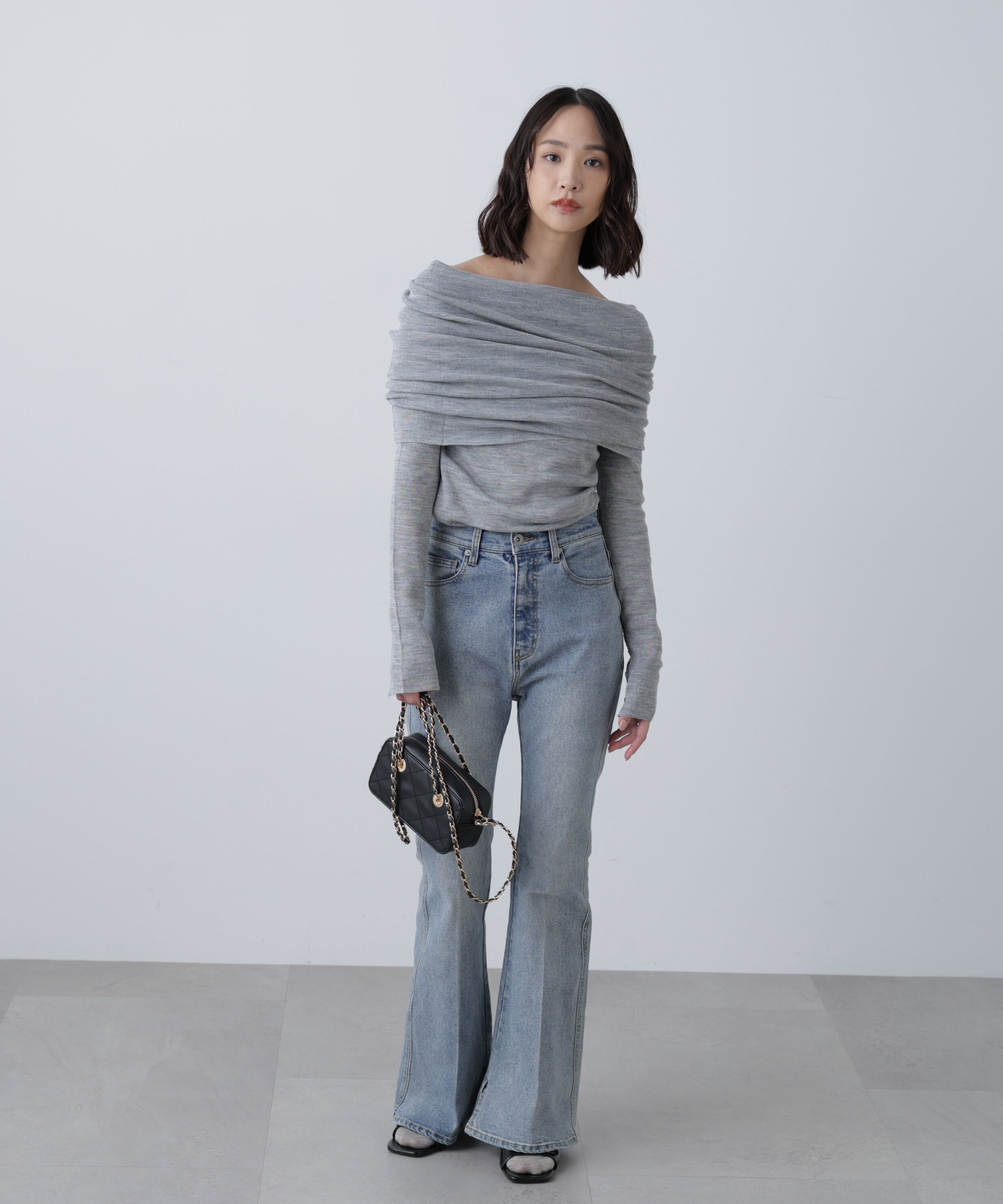  「袖口ボタンオフショルニット〈MFM〉」|ニット・セーター|