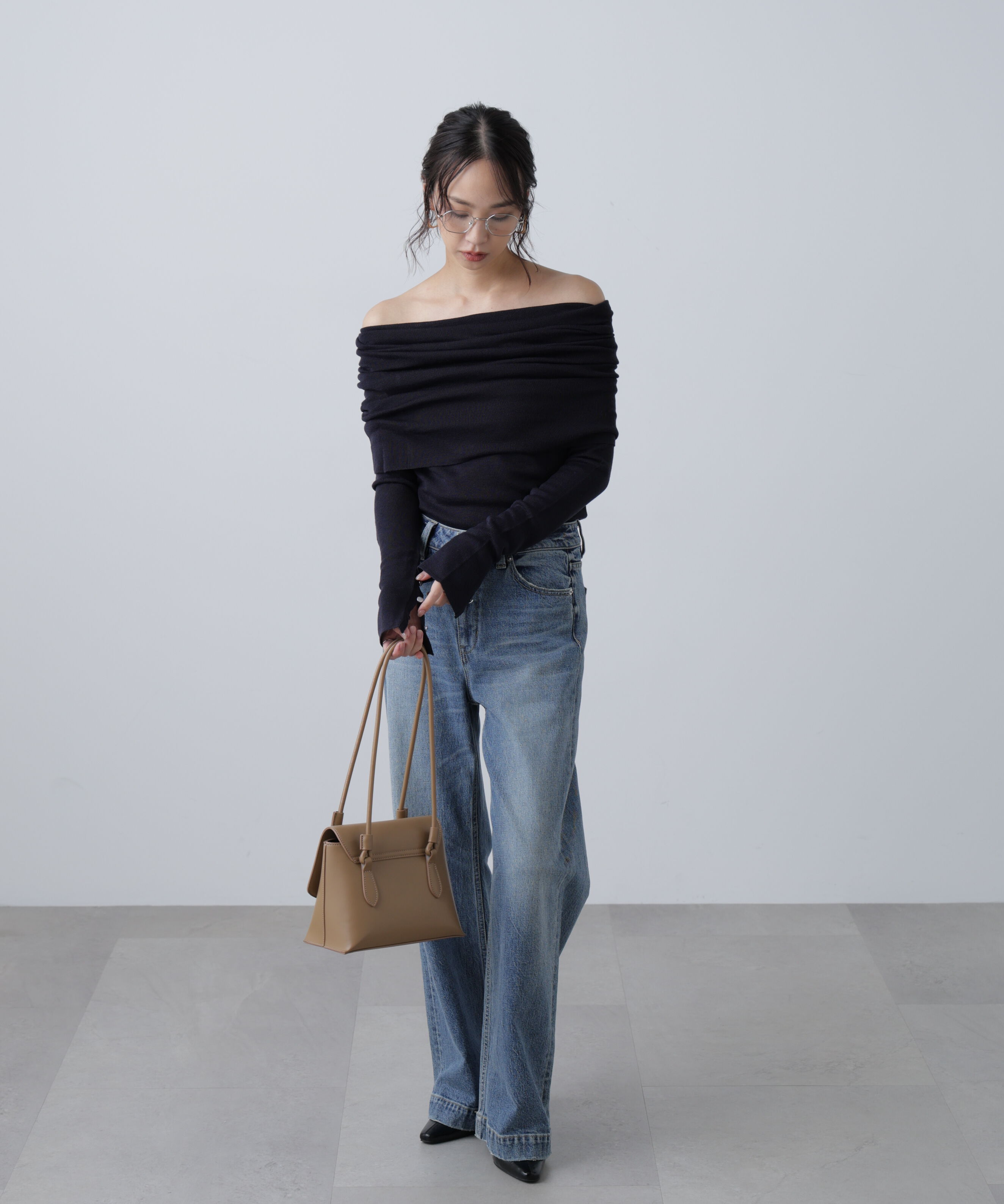  「袖口ボタンオフショルニット〈MFM〉」|ニット・セーター|