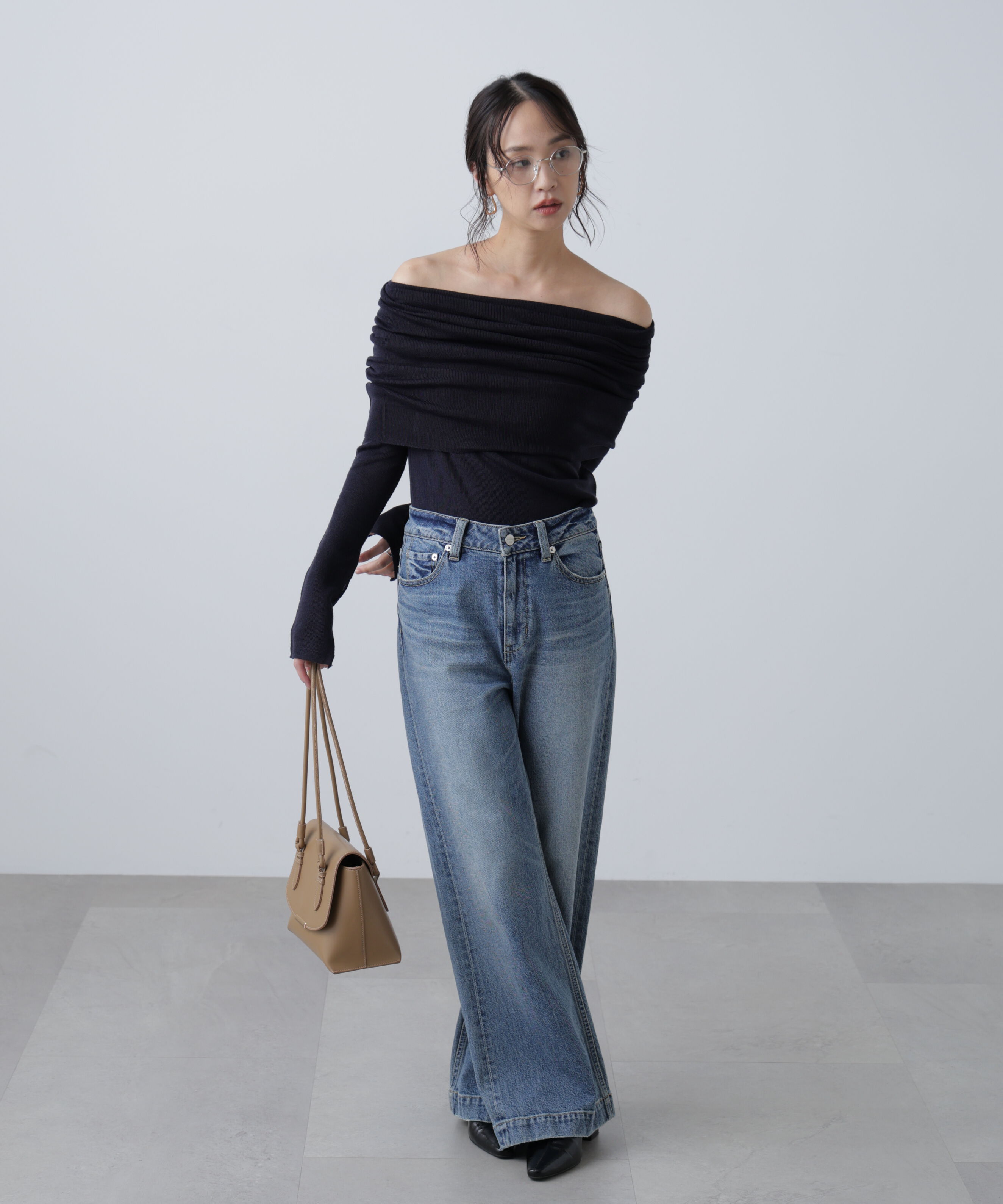  「袖口ボタンオフショルニット〈MFM〉」|ニット・セーター|