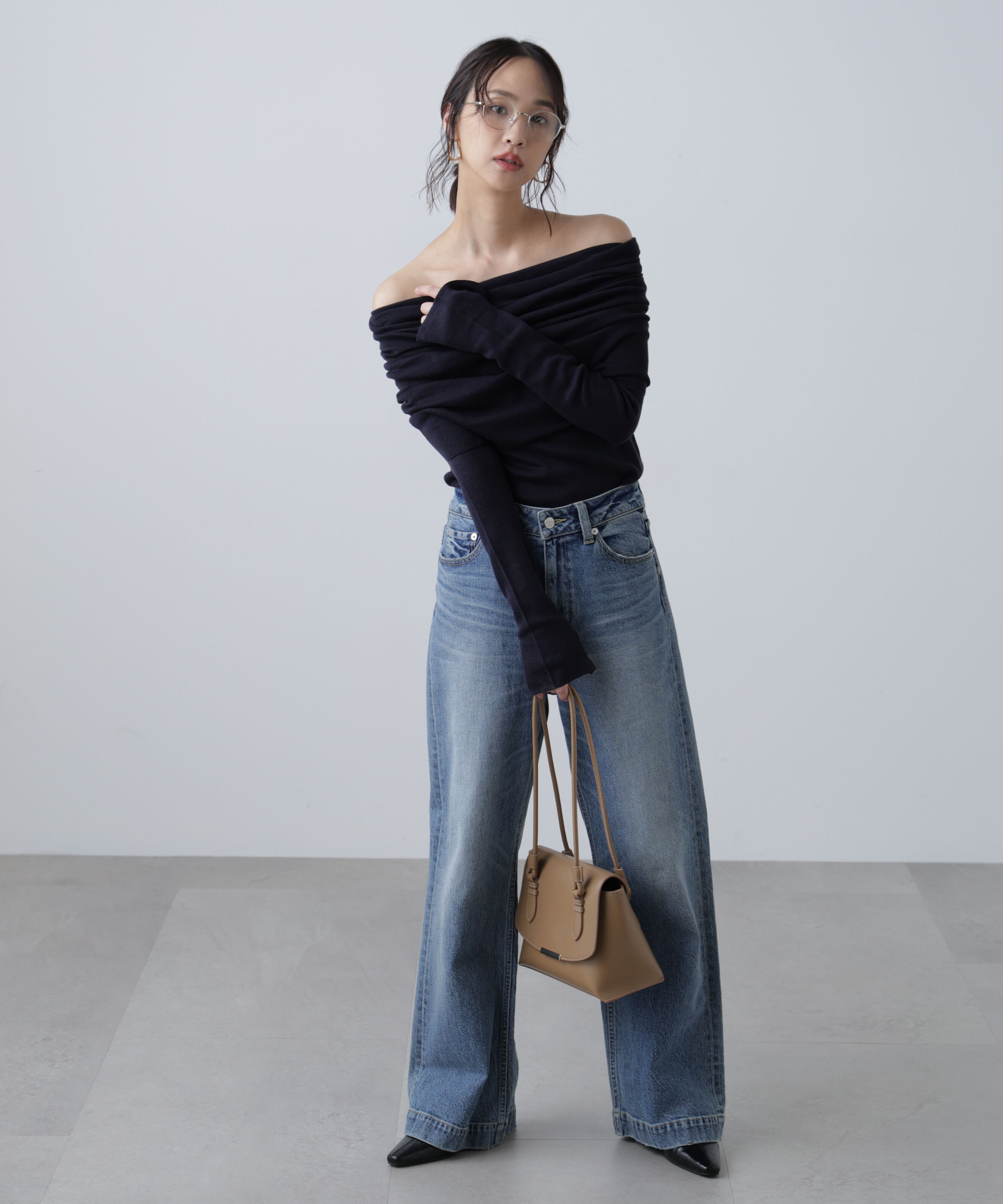  「袖口ボタンオフショルニット〈MFM〉」|ニット・セーター|