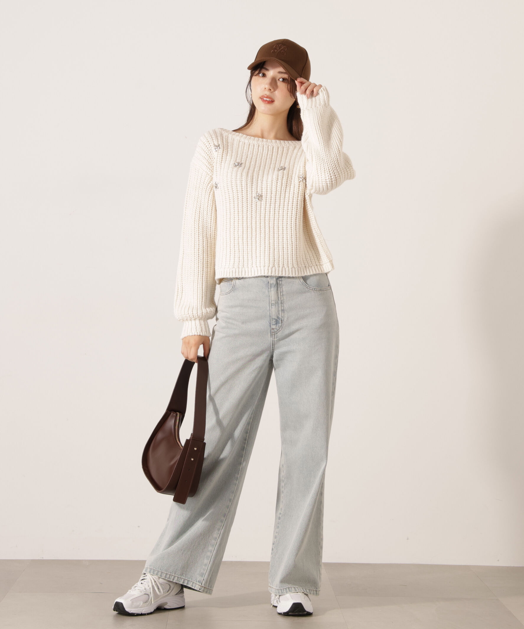 PROPORTION BODY DRESSING「ビジュー付畔ニット　25AW」|ニット・セーター|
