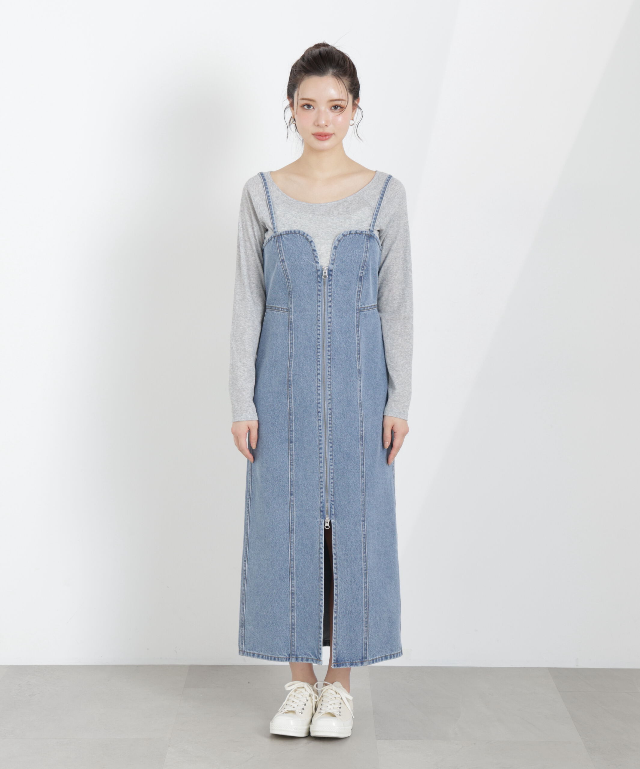 PROPORTION BODY DRESSING「〈a/mie〉デニムジャンスカ　26SS」|ワンピース|