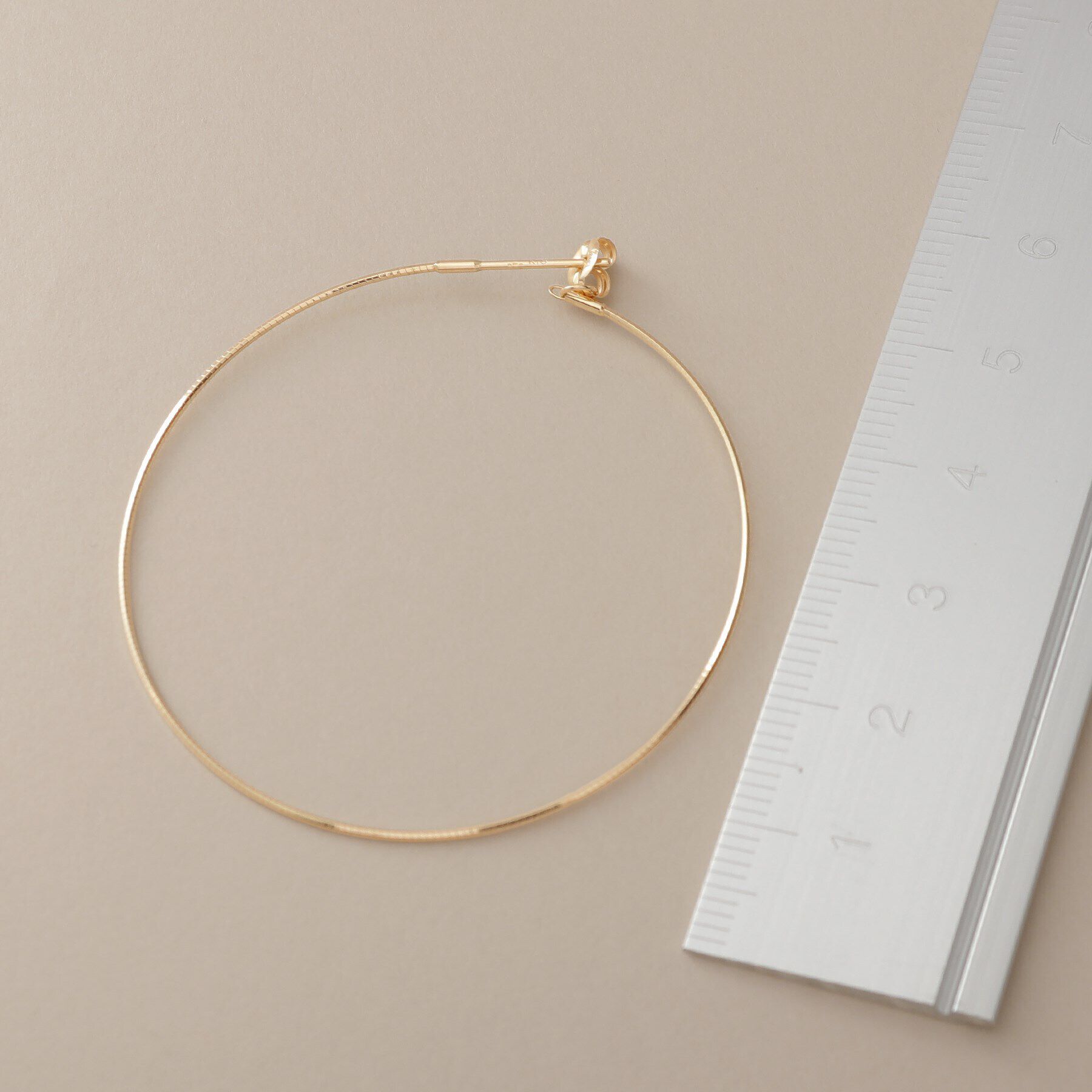 COCOSHNIK「K18オメガチェーン フープピアス大」|ピアス|