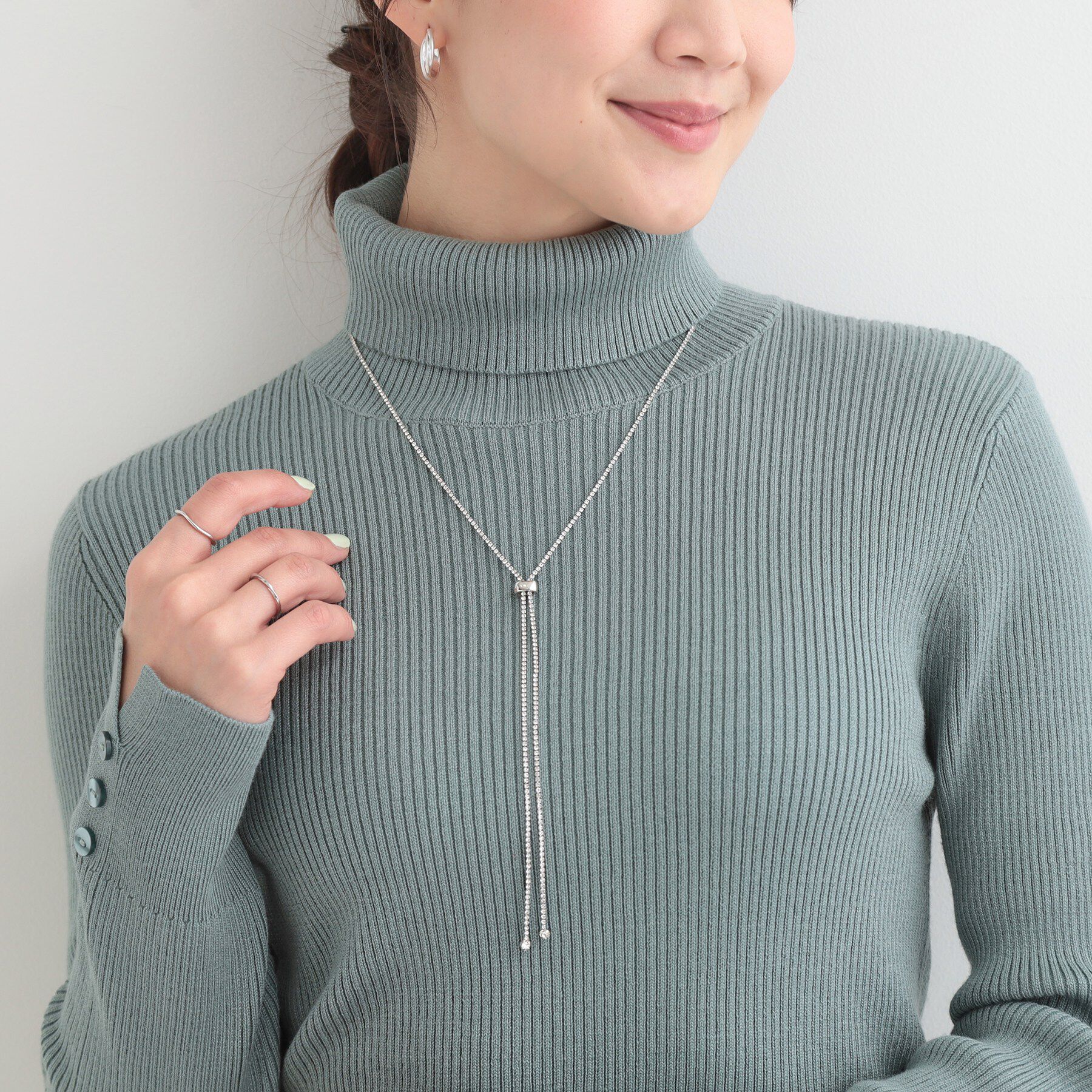 SHOO･LA･RUE「【2WAY】上品に輝く ダイヤレーンネックレス」|ネックレス|