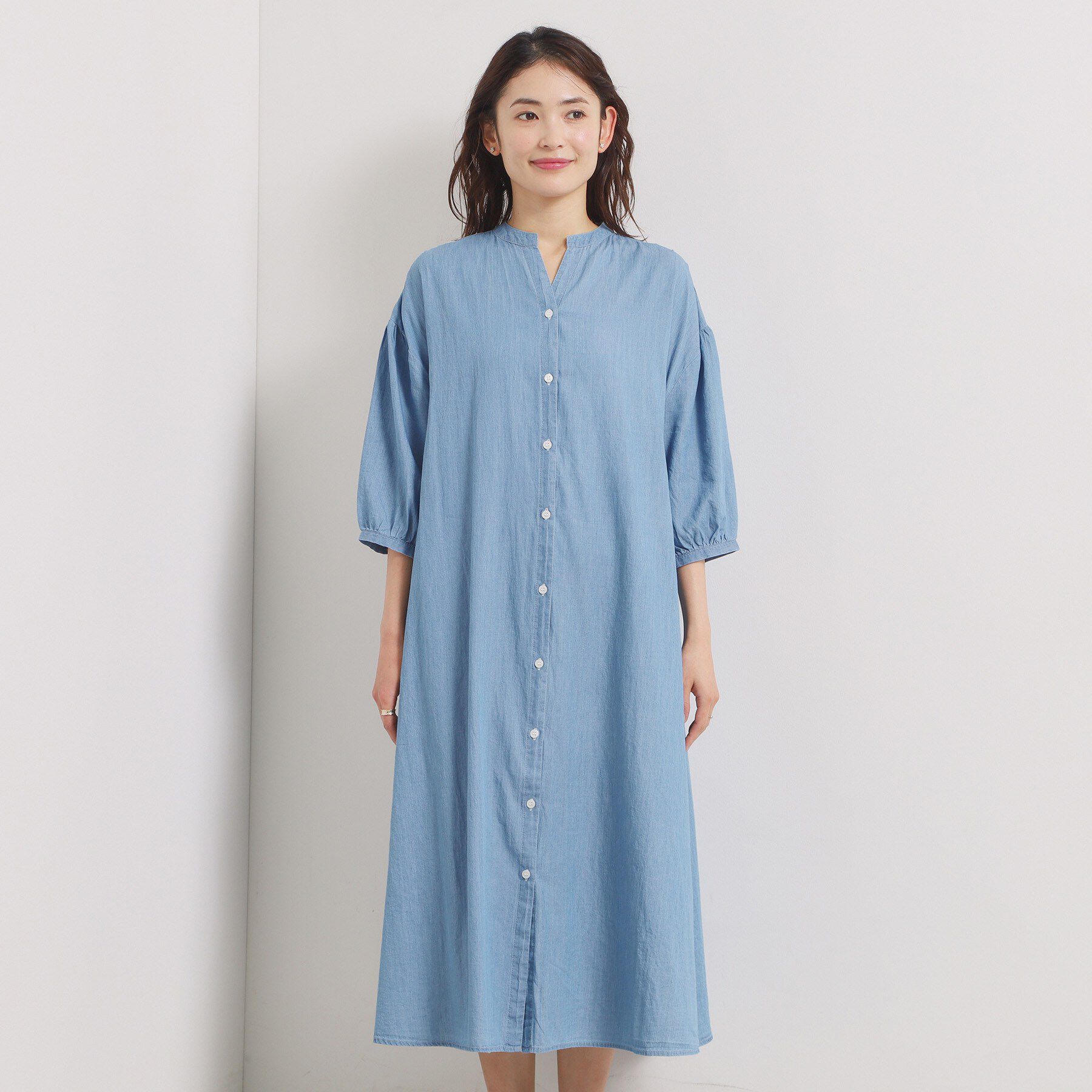 ITS&rsquo;DEMO「【洗濯機OK】シアーデニムワンピース」|ワンピース|