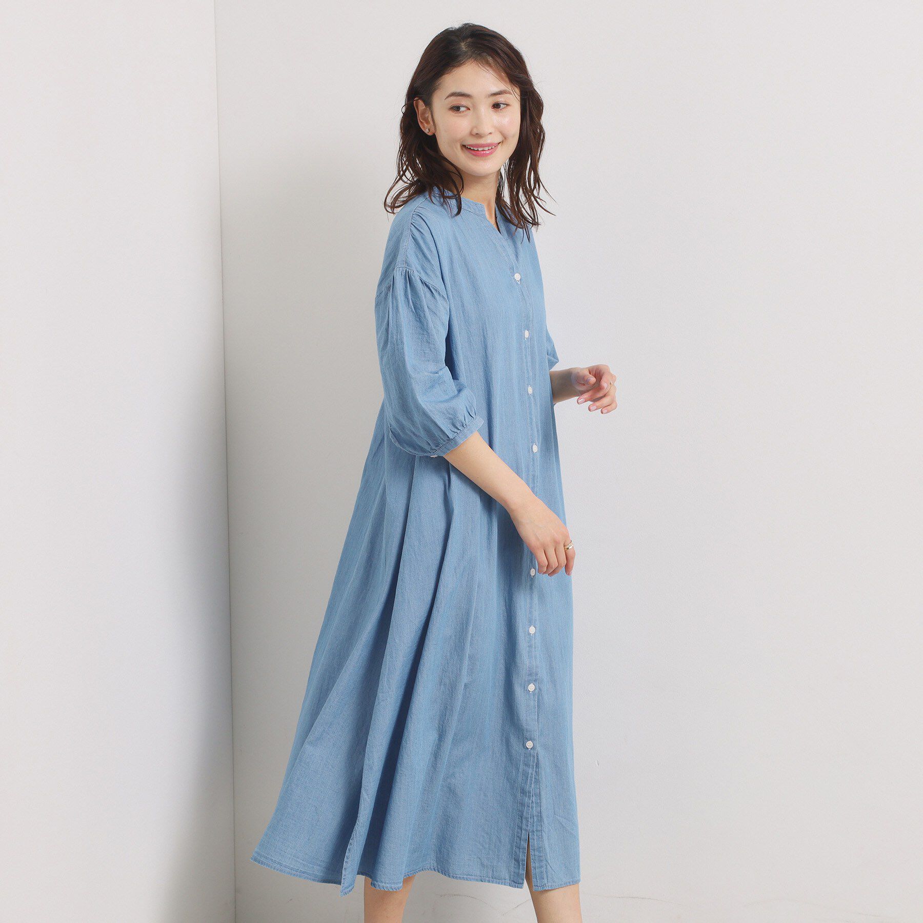 ITS&rsquo;DEMO「【洗濯機OK】シアーデニムワンピース」|ワンピース|