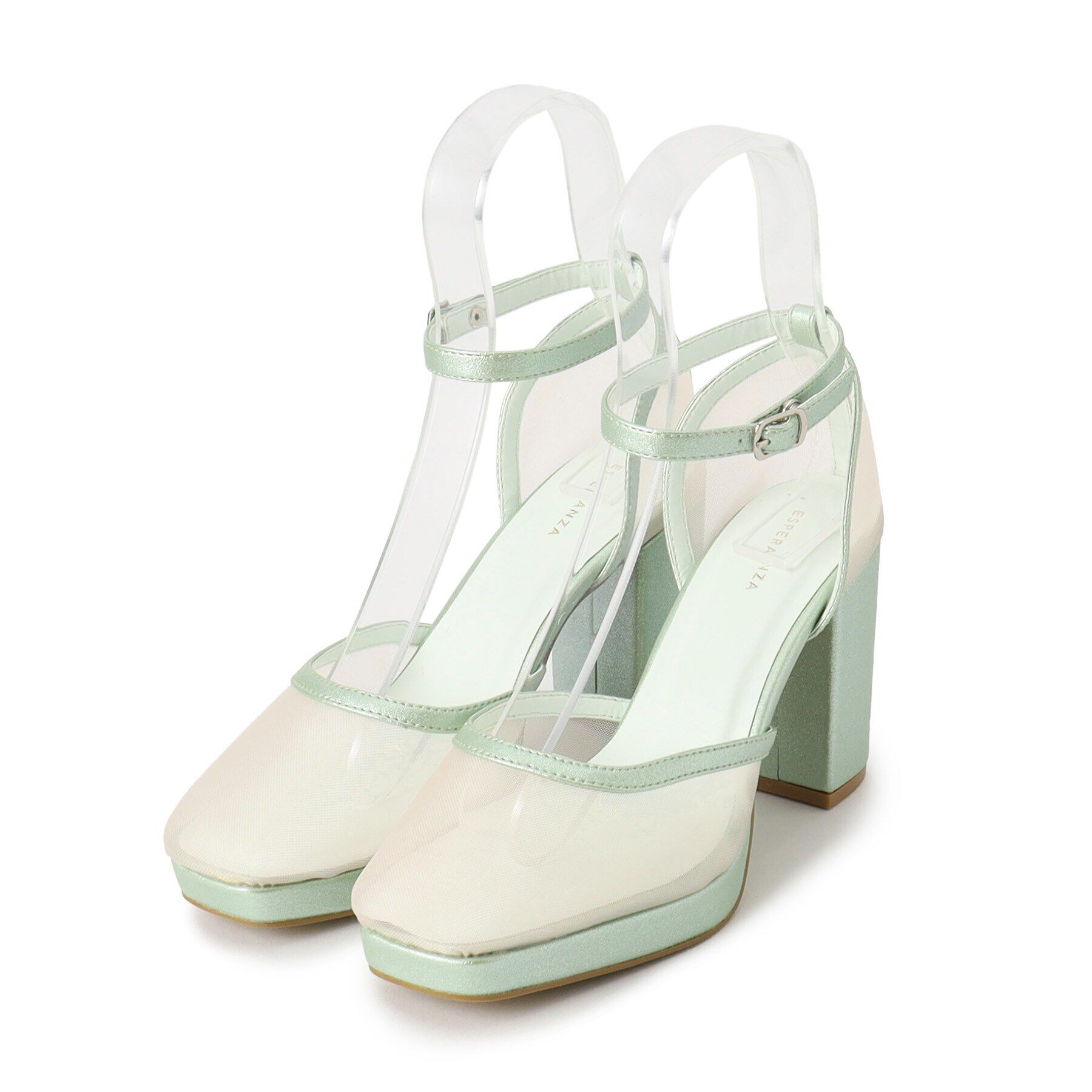 ESPERANZA「セパレートストレートヒール」|パンプス|ｸﾞﾘｰﾝ(322)