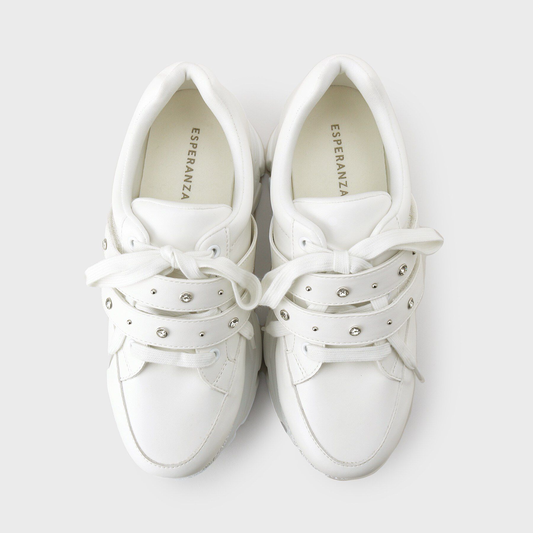ESPERANZA「ラインストーンスタッズ厚底スニーカー」|スニーカー|