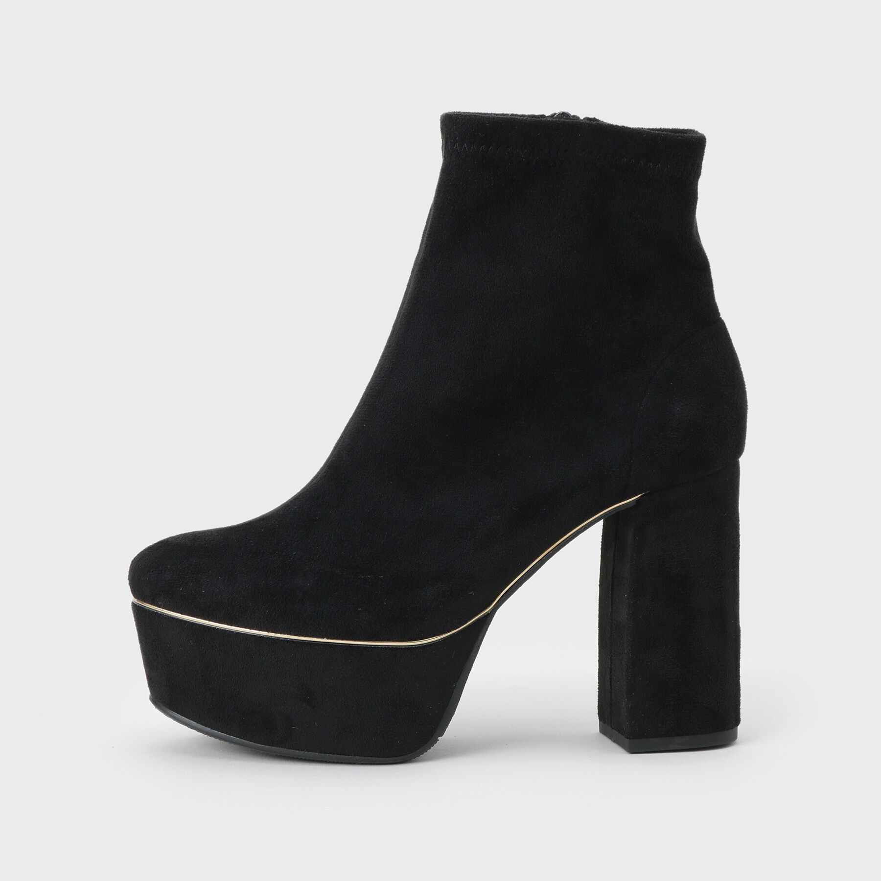 ESPERANZA「【ラク盛り／ショートブーツ】リピーター続出／脚長美脚 ゴールドライン厚底ショートブーツ」|ショートブーツ|