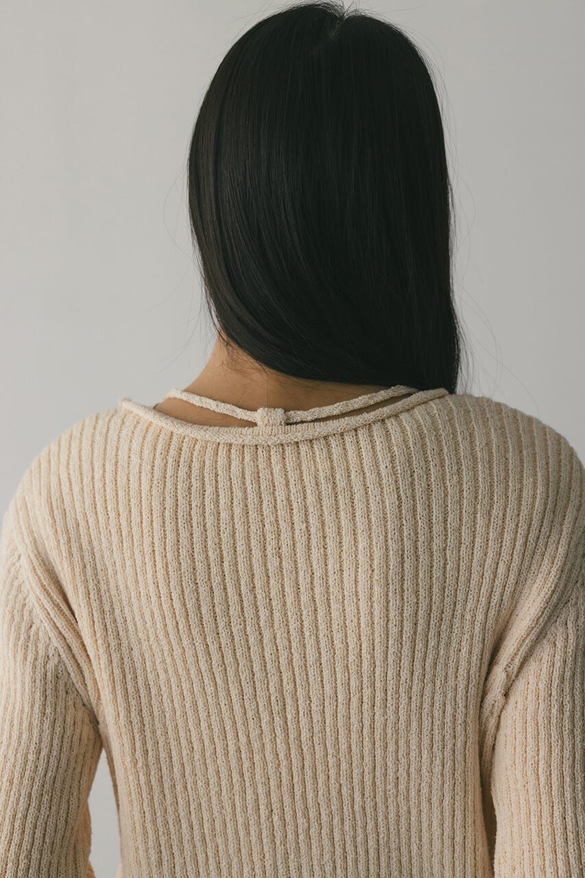 STYLEMIXER「レースアップリブニットトップ」|ニット・セーター|