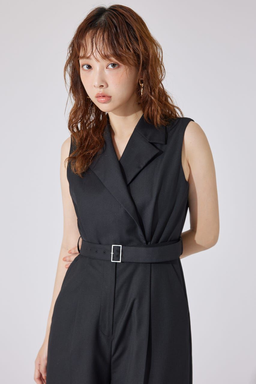 rienda「テーラードデザインノースリーブロンパース」|ワンピース|