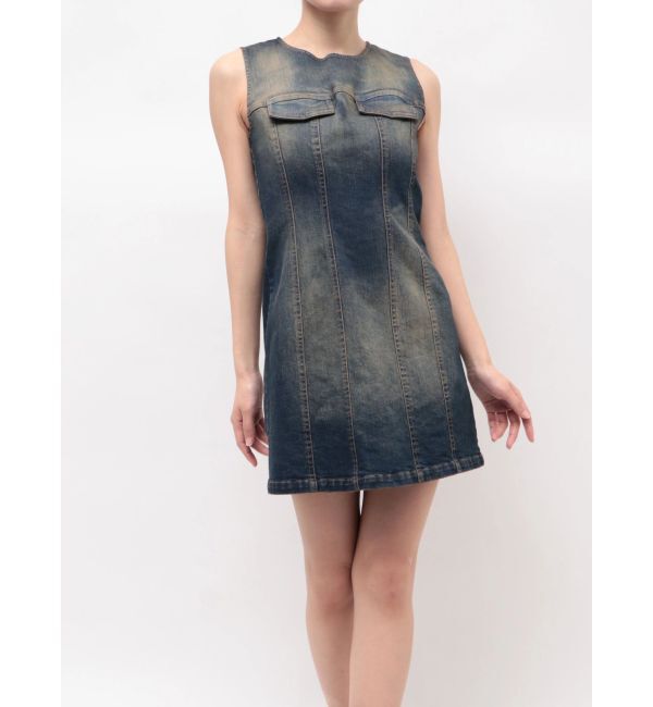 CALNAMUR「ユーズドライクデニムノースリワンピ」|ワンピース|インディゴ