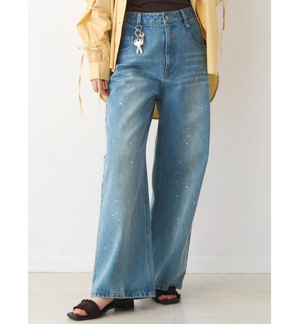 CALNAMUR「キーチャームデニムパンツ」|デニム|ブルー