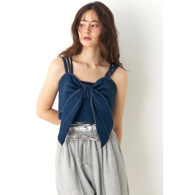 CALNAMUR「ユーズドライクデニムリボンビスチェ」|キャミソール|