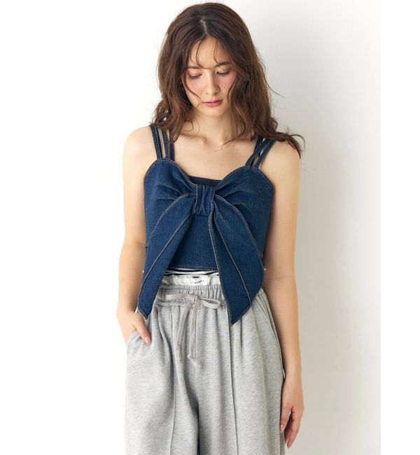 CALNAMUR「ユーズドライクデニムリボンビスチェ」|キャミソール|