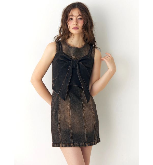 CALNAMUR「ユーズドライクデニムリボンビスチェ」|キャミソール|