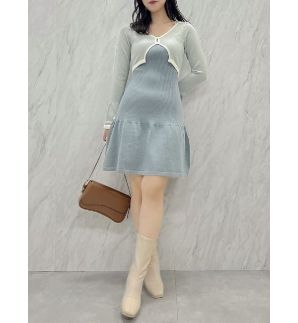 dazzlin「カーデレイヤーバックオープンミニワンピース」|ワンピース|