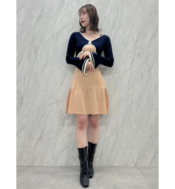 dazzlin「カーデレイヤーバックオープンミニワンピース」|ワンピース|